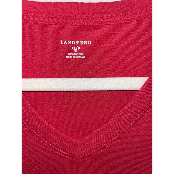 Lands End T-shirt Red V-neck 100% Cotton Women’s Size XL Petite - Picture 2 of 6